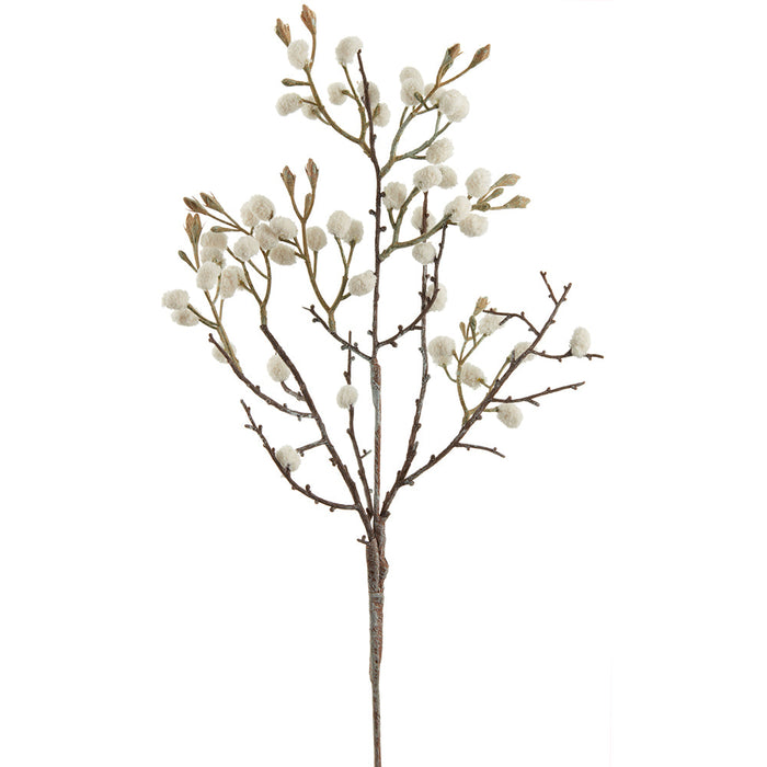 22" Pompon Artificial Flower Stem -Cream (Pack of 12) - FSP936-CR