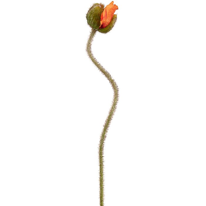 27" Poppy Bud Silk Flower Stem -Orange (Pack of 24) - FSP972-OR