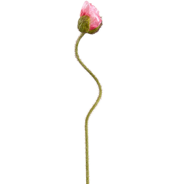 27" Poppy Bud Silk Flower Stem -Pink (Pack of 24) - FSP972-PK