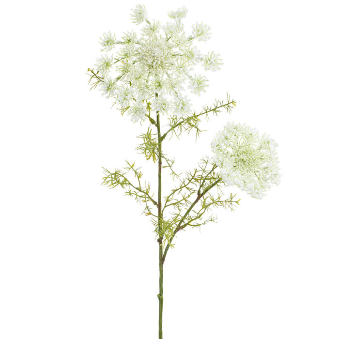 28" Queen Anne's Lace Silk Flower Stem -White (Pack of 12) - FSQ042-WH