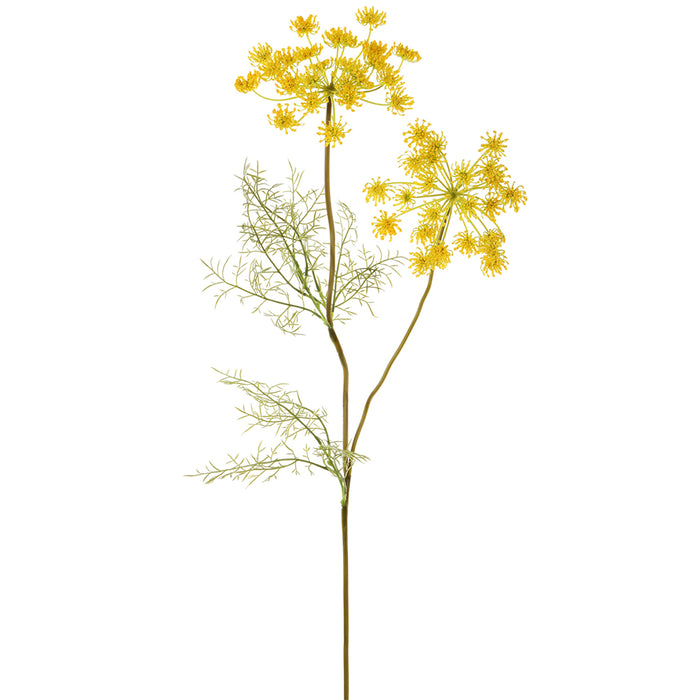 33" Queen Anne's Lace Artificial Flower Stem -Yellow (pack of 6) - FSQ452-YE