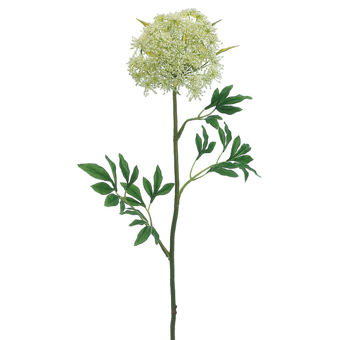 31" Silk Queen Anne's Lace Flower Spray -White/Green (pack of 12) - FSQ933-WH/GR