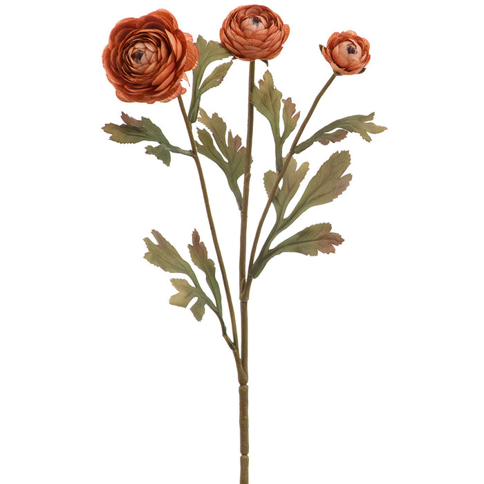 19.5" Ranunculus Silk Flower Stem -Dusty Mauve (Pack of 12) - FSR017-MV/DU