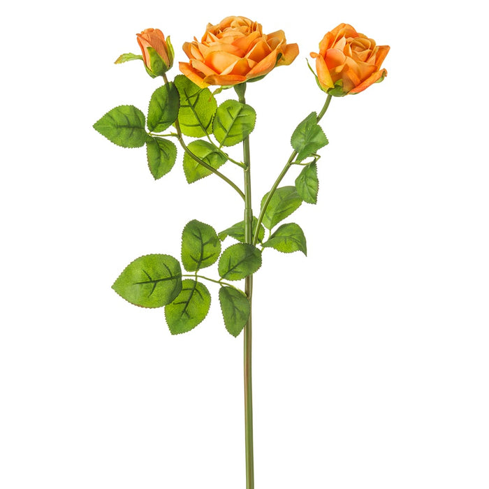 19" Silk Rose Flower Stem With Bud -Coral (pack of 12) - FSR019-CO