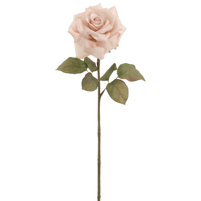 26" Rose Silk Flower Stem -Dusty Peach (Pack of 12) - FSR026-PE/DU