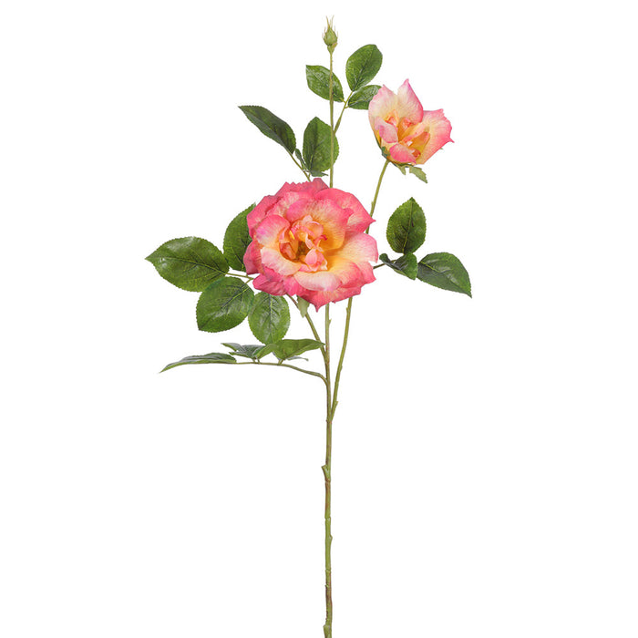 32.2" Wild Rose Silk Flower Stem -Salmon/Peach (pack of 12) - FSR029-SA/PE