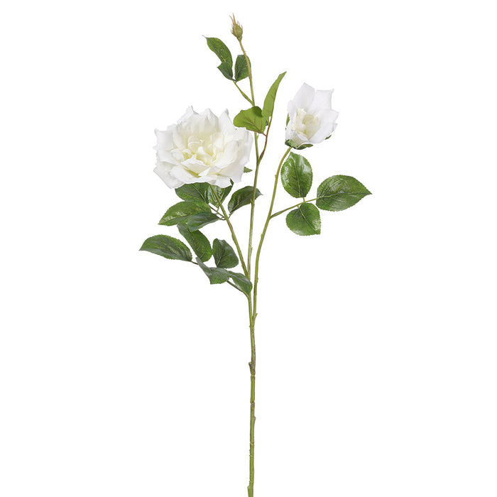 32.2" Wild Rose Silk Flower Stem -White (pack of 12) - FSR029-WH