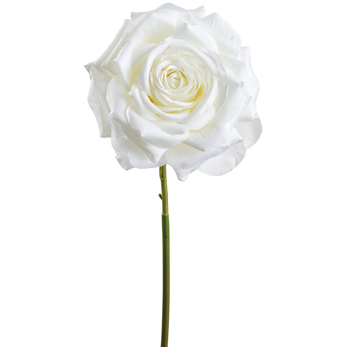16" Rose Silk Flower Stem -Cream (Pack of 12) - FSR073-CR