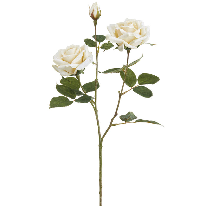 26" Rose Silk Flower Stem -Ivory (pack of 12) - FSR102-IV