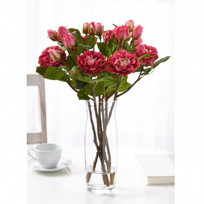 18.75" Silk Rose Flower Stem -Beauty (Pack of 12) - FSR152-BT