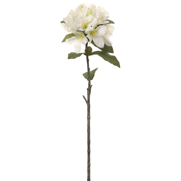 30" Faux Rhododendron Flower Stem -White (pack of 12) - FSR190-WH