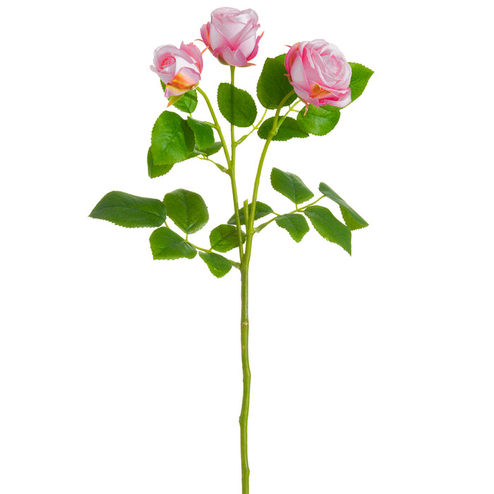 19" Silk Rose Flower Stem -Pink (pack of 12) - FSR201-PK