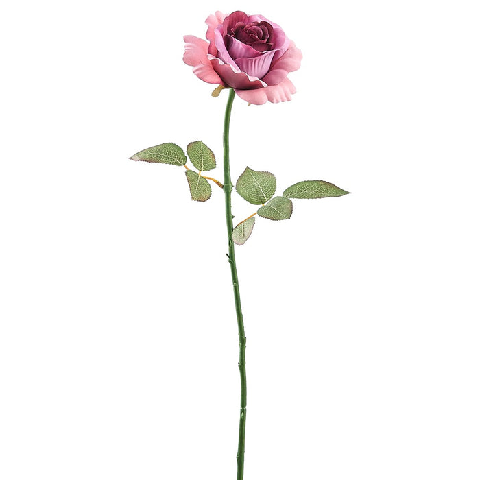 22.25" Silk Rose Flower Stem -Boysenberry/Mauve (pack of 12) - FSR219-BB/MV