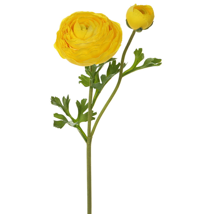 22" Real Touch Silk Ranunculus Flower Stem -Yellow (pack of 12) - FSR220-YE