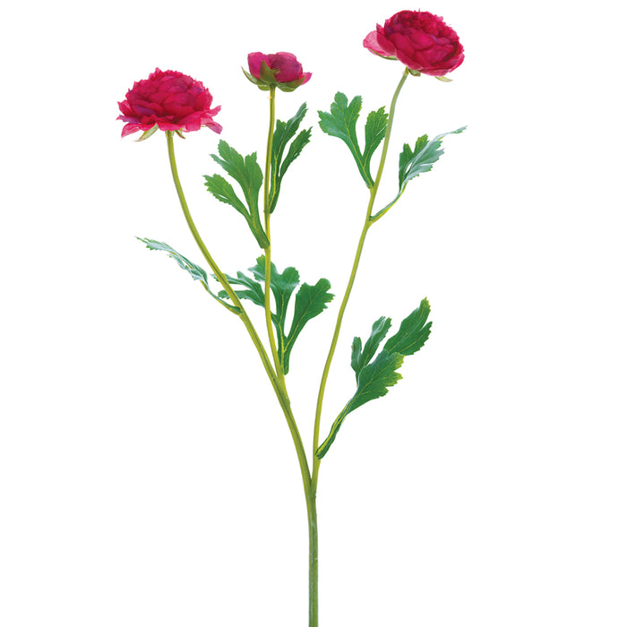 20" Ranunculus Silk Flower Stem -Red (pack of 12) - FSR262-RE