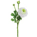 15" Ranunculus Silk Flower Stem -White/Green (pack of 12) - FSR282-WH/GR