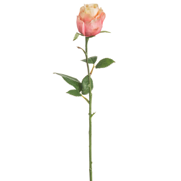 17.5" Silk Rose Bud Flower Spray -Pink (pack of 12) - FSR296-PK