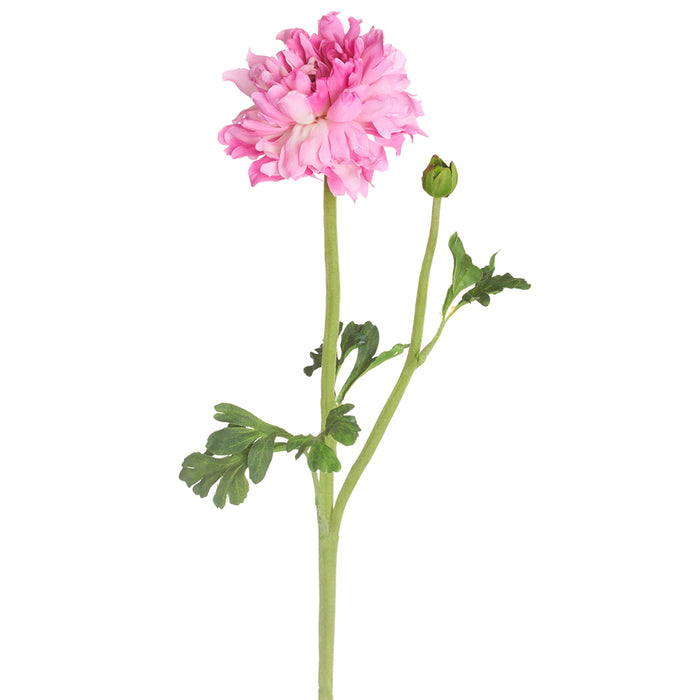 19" Silk Ranunculus Flower Stem -Pink (pack of 12) - FSR299-PK