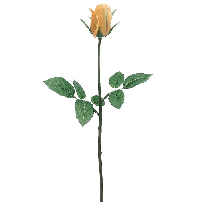 23.5" Silk Rose Bud Flower Spray -Yellow (pack of 12) - FSR307-YE