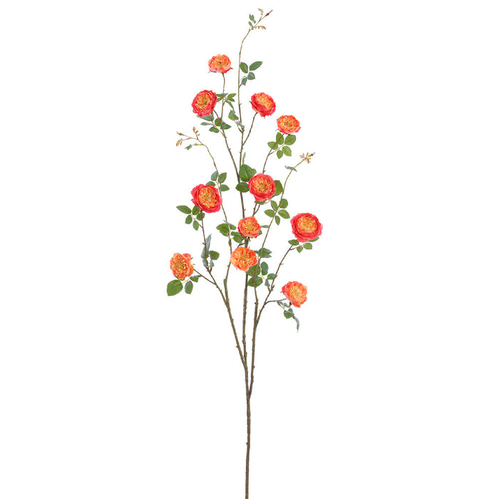 59" Rose Silk Flower Stem -Coral (Pack of 6) - FSR346-CO