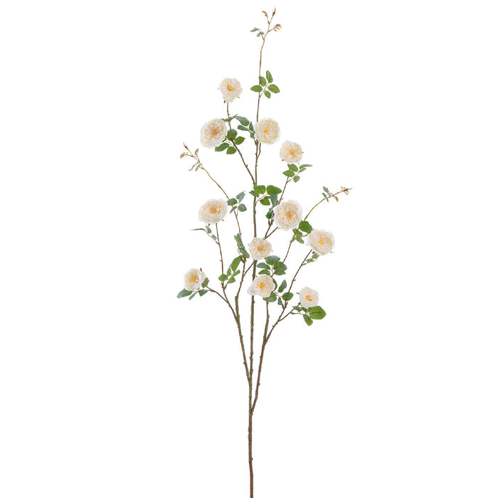 59" Rose Silk Flower Stem -Cream (Pack of 6) - FSR346-CR