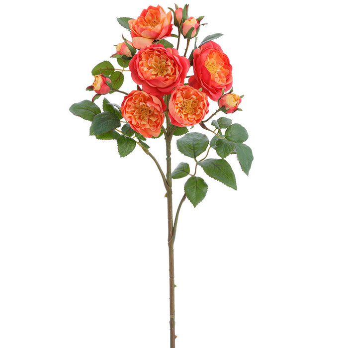 29.5" Rose Silk Flower Stem -Coral (Pack of 12) - FSR355-CO