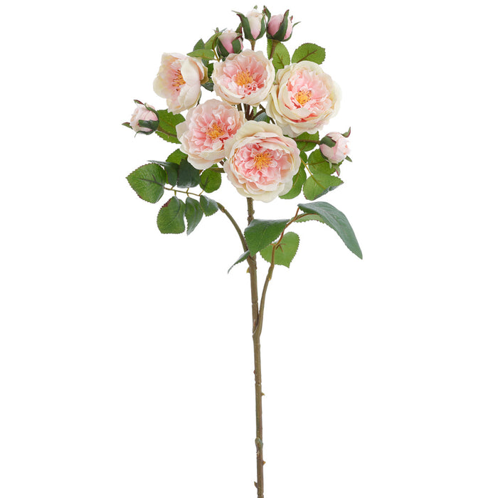 29.5" Rose Silk Flower Stem -Pink/Cream (Pack of 12) - FSR355-PK/CR