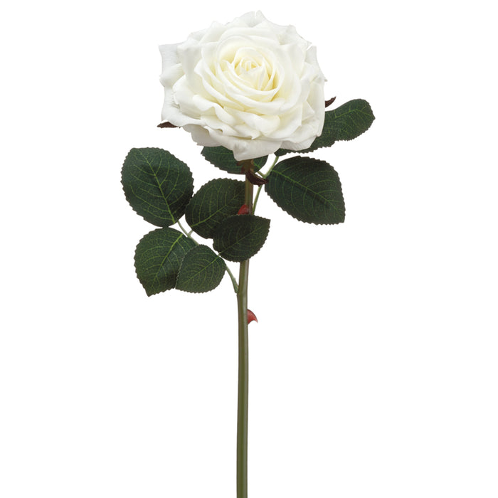 12" Silk Real Touch Rose Flower Spray -White (pack of 24) - FSR412-WH
