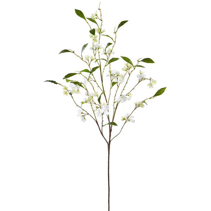 44" Rose Myrtle Silk Flower Stem -White (Pack of 12) - FSR444-WH
