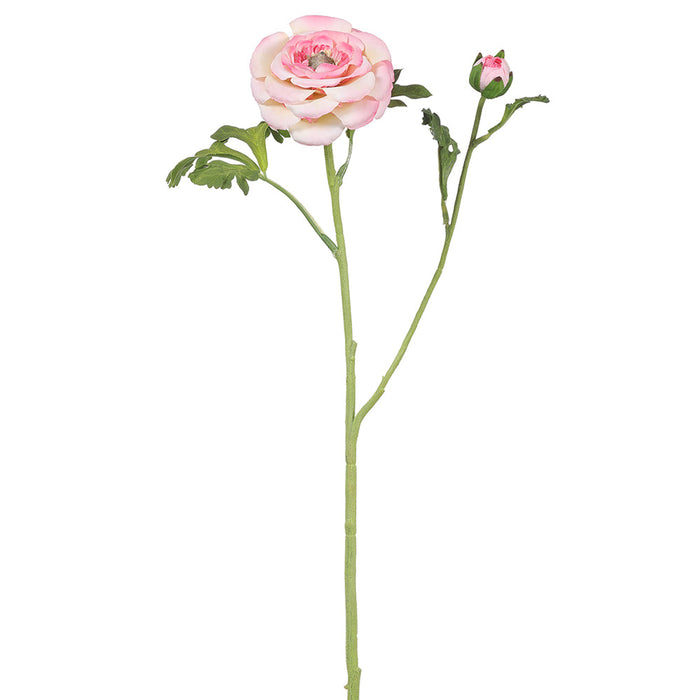 28" Ranunculus Silk Flower Stem -Pink (Pack of 12) - FSR470-PK