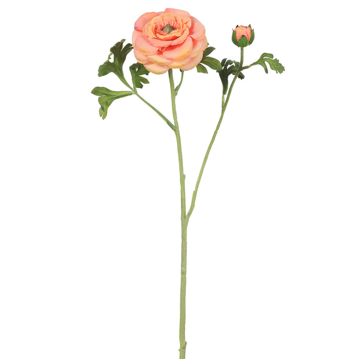 28" Ranunculus Silk Flower Stem -Salmon (Pack of 12) - FSR470-SA