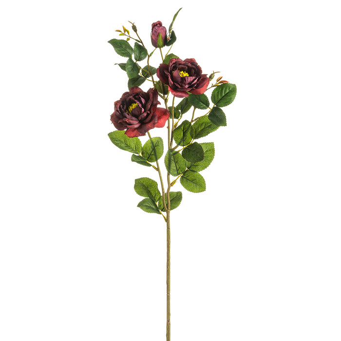 28" Silk Rose Flower Stem -Burgundy (pack of 12) - FSR522-BU