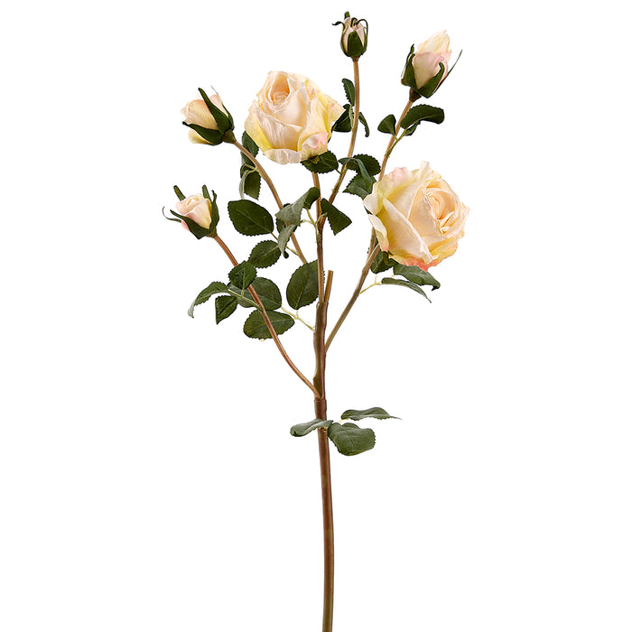 27.5" Rose Silk Flower Stem -Cream (pack of 12) - FSR571-CR