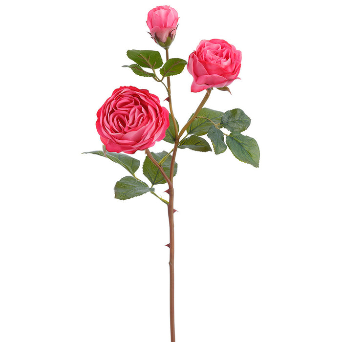 21" Real Touch Rose Silk Flower Stem -Cerise (Pack of 12) - FSR610-CE