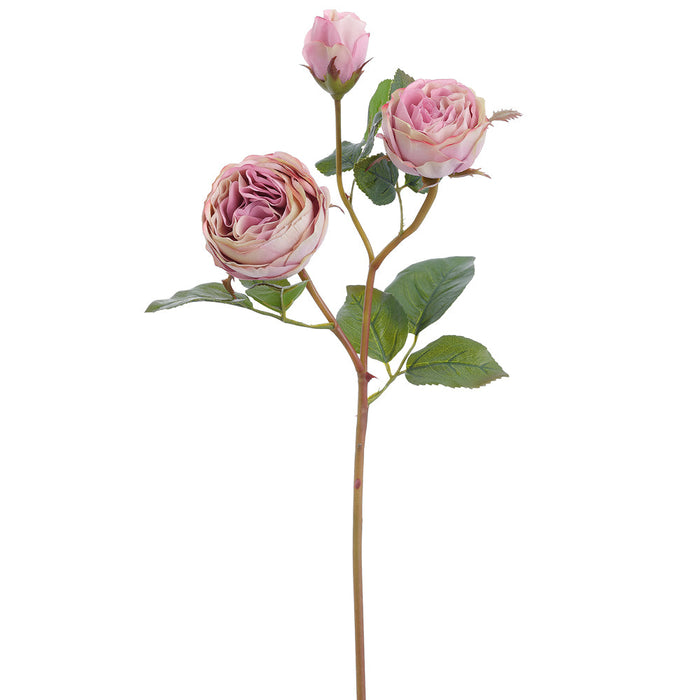 21" Real Touch Rose Silk Flower Stem -Lavender/Green (Pack of 12) - FSR610-LV/GR