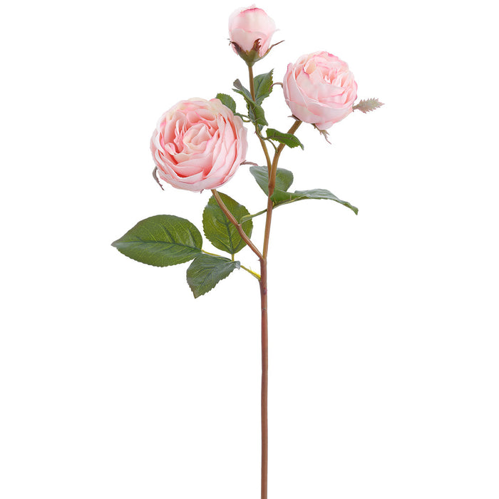 21" Real Touch Rose Silk Flower Stem -Pink (Pack of 12) - FSR610-PK