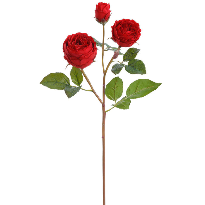 21" Real Touch Rose Silk Flower Stem -Red (Pack of 12) - FSR610-RE