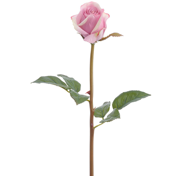 23" Real Touch Rose Bud Silk Flower Stem -Lavender/Green (Pack of 12) - FSR611-LV/GR