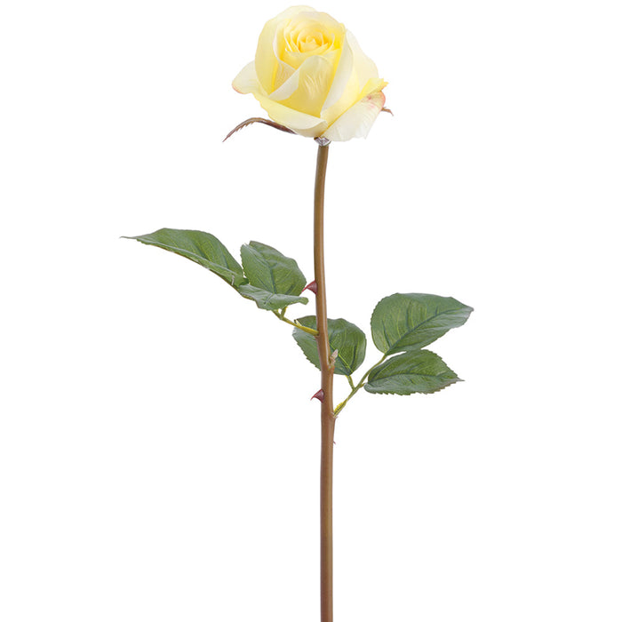23" Real Touch Rose Bud Silk Flower Stem -Yellow (Pack of 12) - FSR611-YE