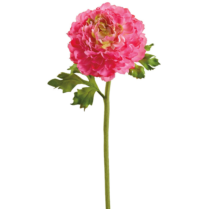 15" Real Touch Ranunculus Silk Flower Stem -Pink (Pack of 12) - FSR619-PK
