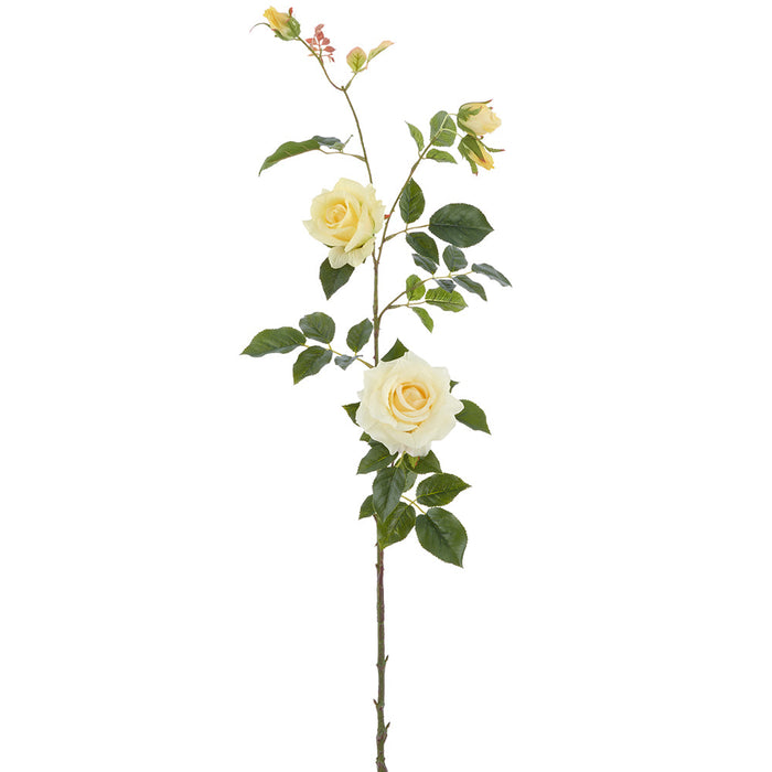 40.5" Real Touch Rose Silk Flower Stem -Yellow (Pack of 6) - FSR630-YE