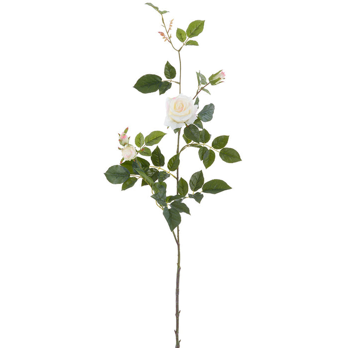 40.5" Real Touch Rose Faux Flower Stem -White/Blush (Pack of 6) - FSR632-WH/BS