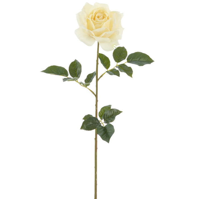 26" Real Touch Rose Silk Flower Stem -Yellow (Pack of 12) - FSR637-YE