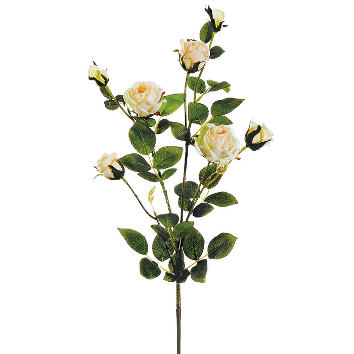 28.5" Silk Rose Flower Spray -Peach/Cream (pack of 12) - FSR674-PE/CR