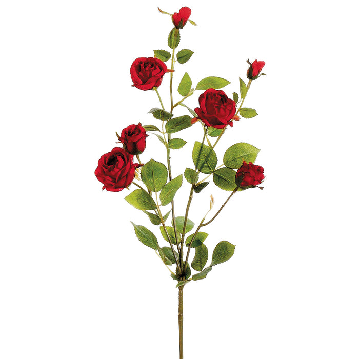 28.5" Silk Rose Flower Spray -Red (pack of 12) - FSR674-RE