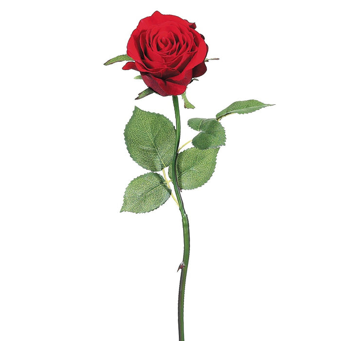 17" Silk Velvet Large Rose Bud Flower Spray -Red (pack of 12) - FSR689-RE