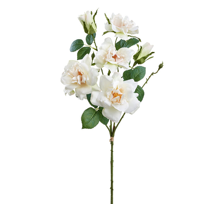 26.5" Rose Silk Flower Stem Bundle -Cream (Pack of 8) - FSR736-CR