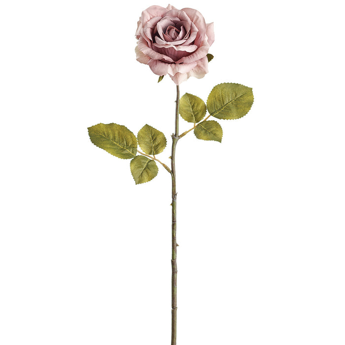 22" Rose Silk Flower Stem -Smoke (pack of 12) - FSR745-SM
