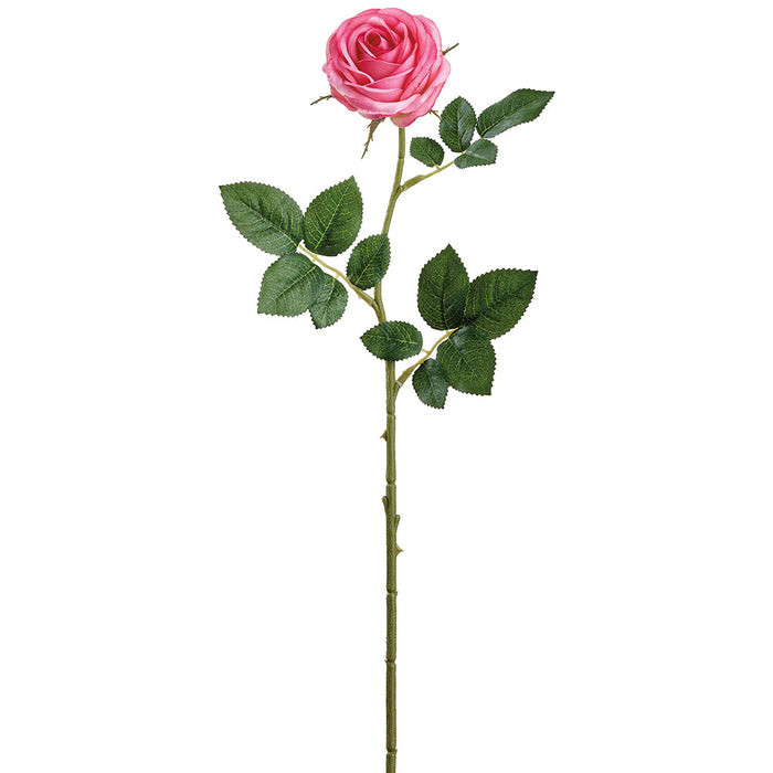 20.5" Small Rose Silk Flower Stem -Cerise (Pack of 12) - FSR902-CE