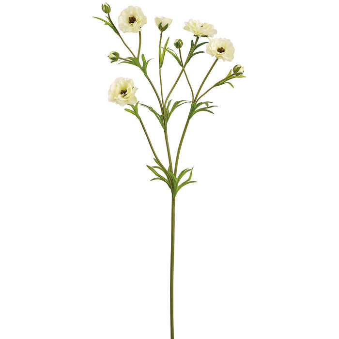 28" Real Touch Ranunculus Silk Flower Stem -Light Yellow (Pack of 12) - FSR915-YE/LT